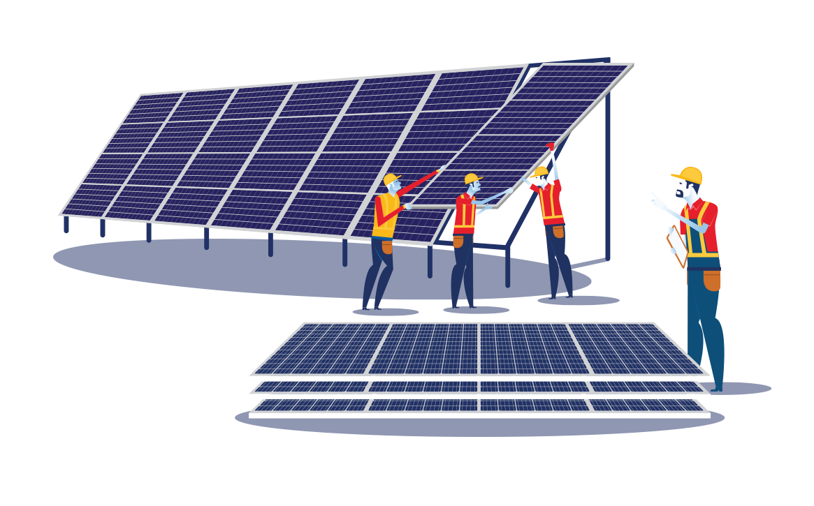 construction solar panels